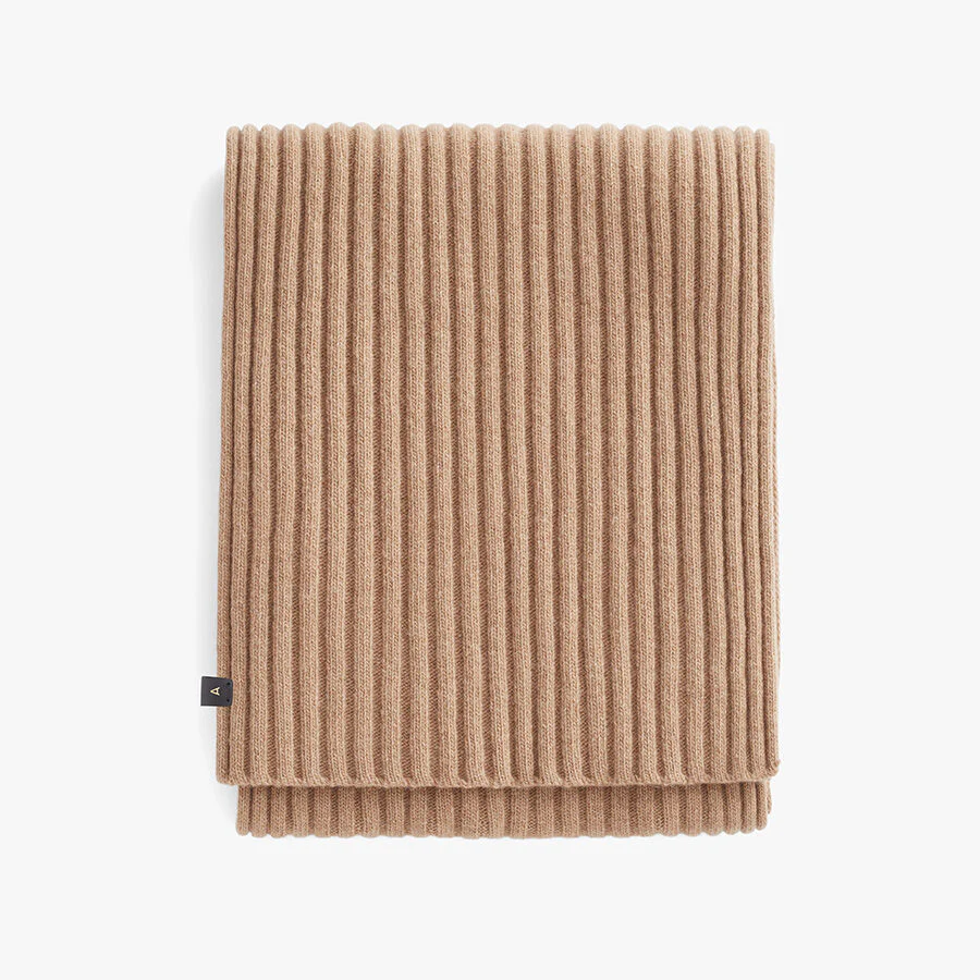 Mens Wool Cashmere Ribbed Scarf - Image 10