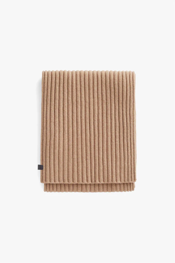 Mens Wool Cashmere Ribbed Scarf - Image 13