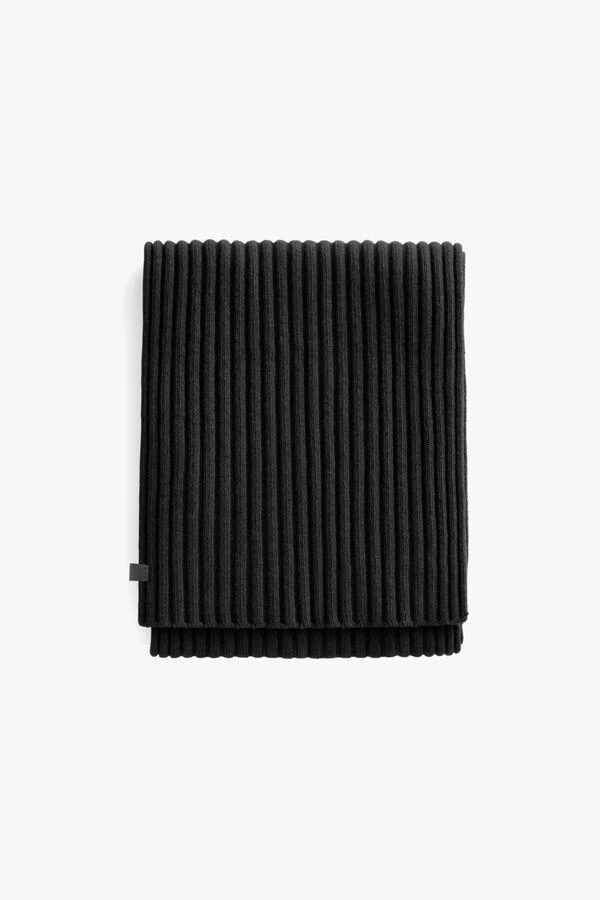 Mens Wool Cashmere Ribbed Scarf - Image 6