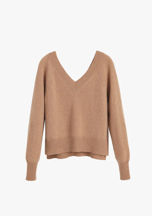Cashmere Deep V-Neck Sweater - Image 10