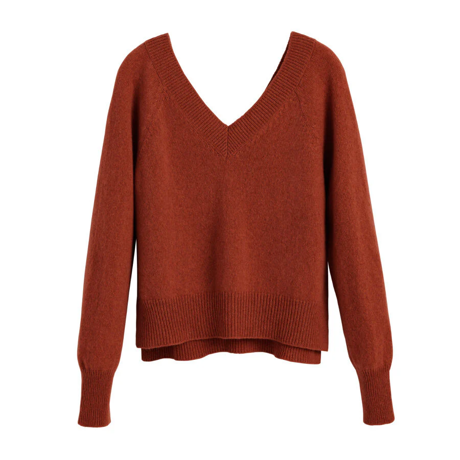 Cashmere Deep V-Neck Sweater - Image 12