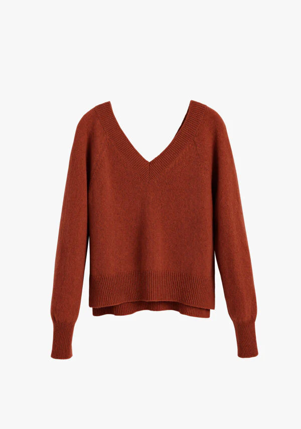Cashmere Deep V-Neck Sweater - Image 15