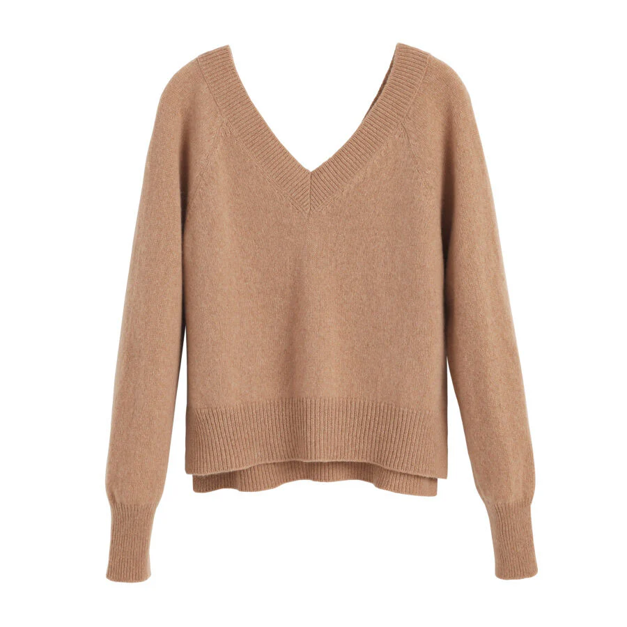 Cashmere Deep V-Neck Sweater - Image 7