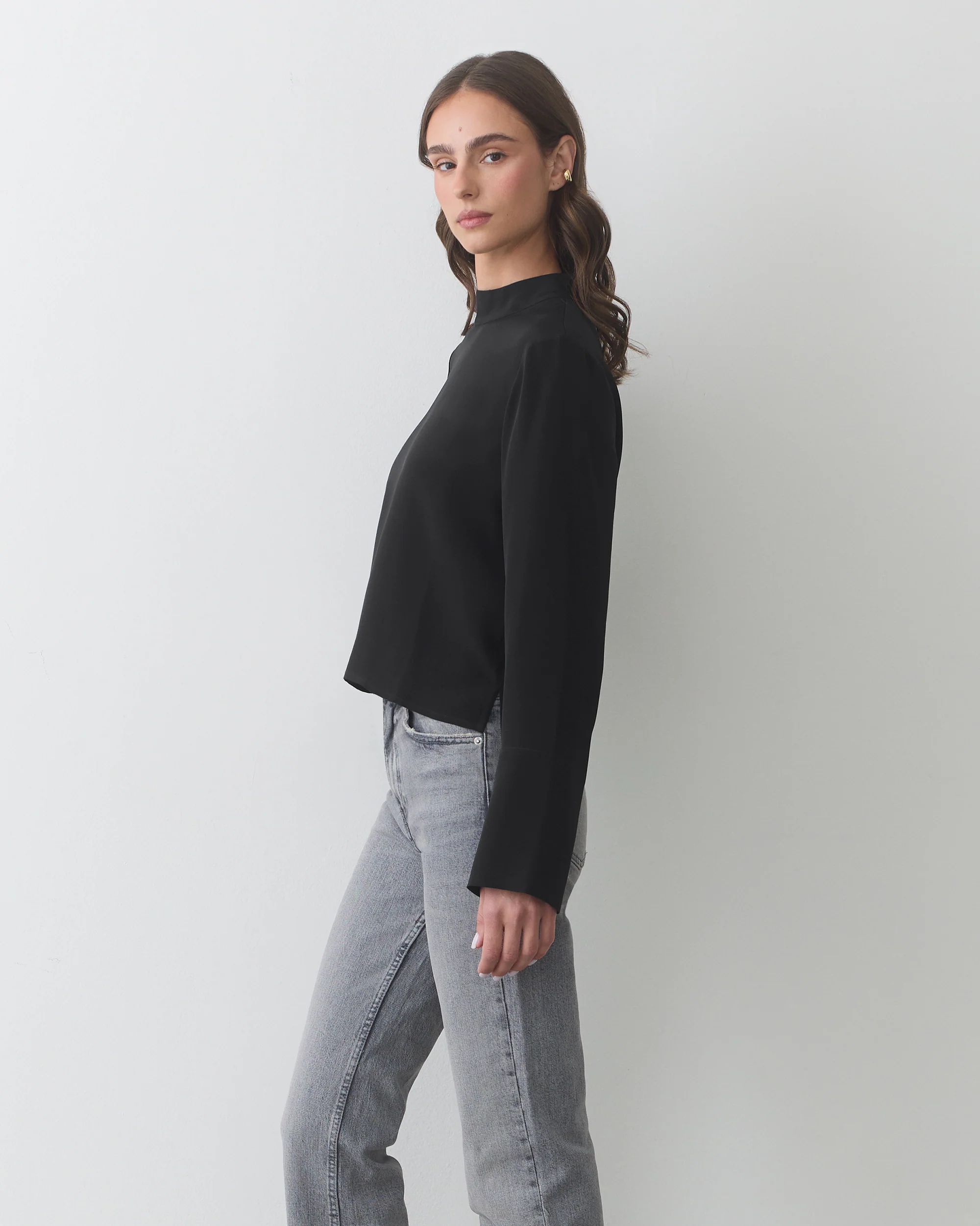 Silk Mock Neck Top - Image 10