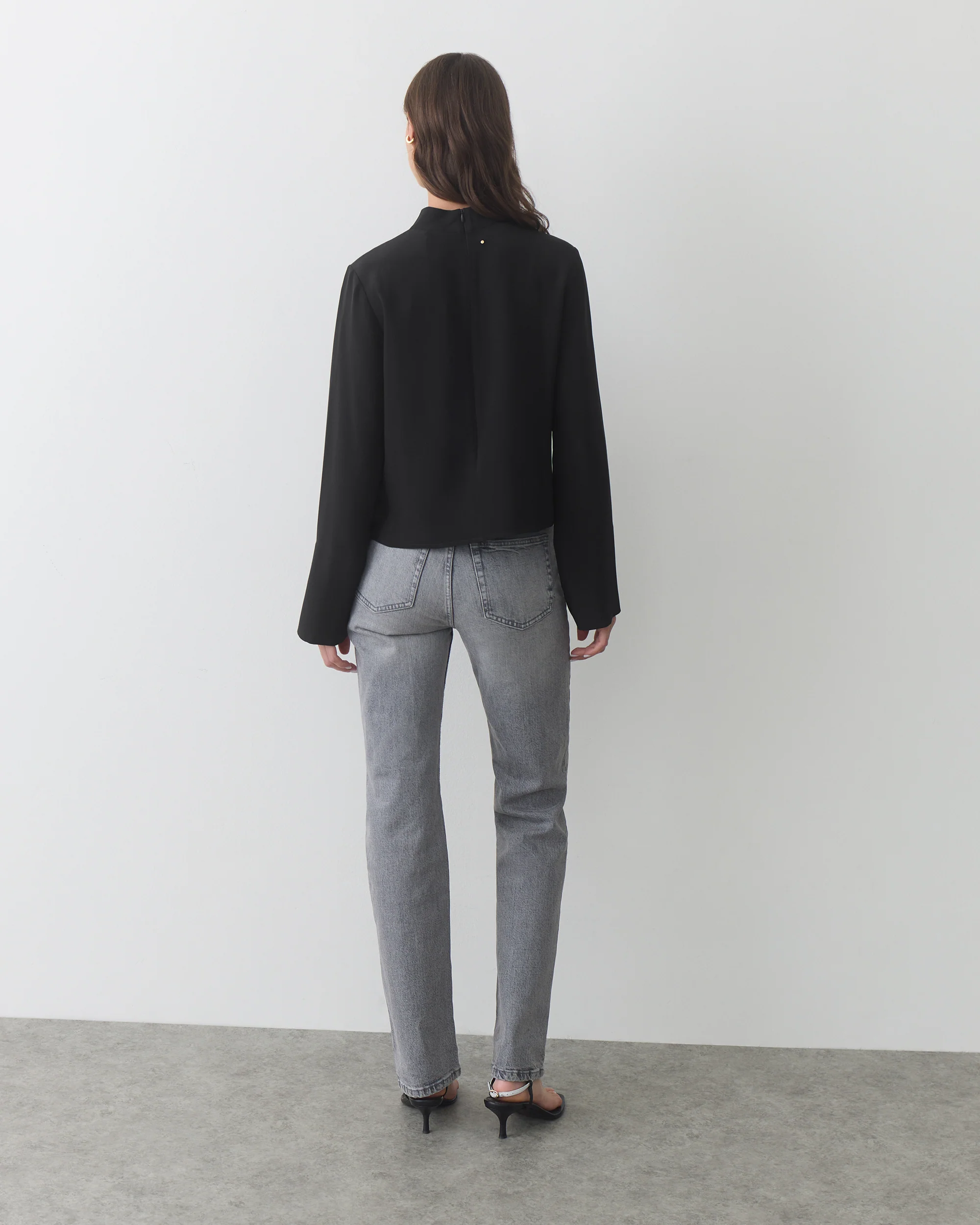 Silk Mock Neck Top - Image 11