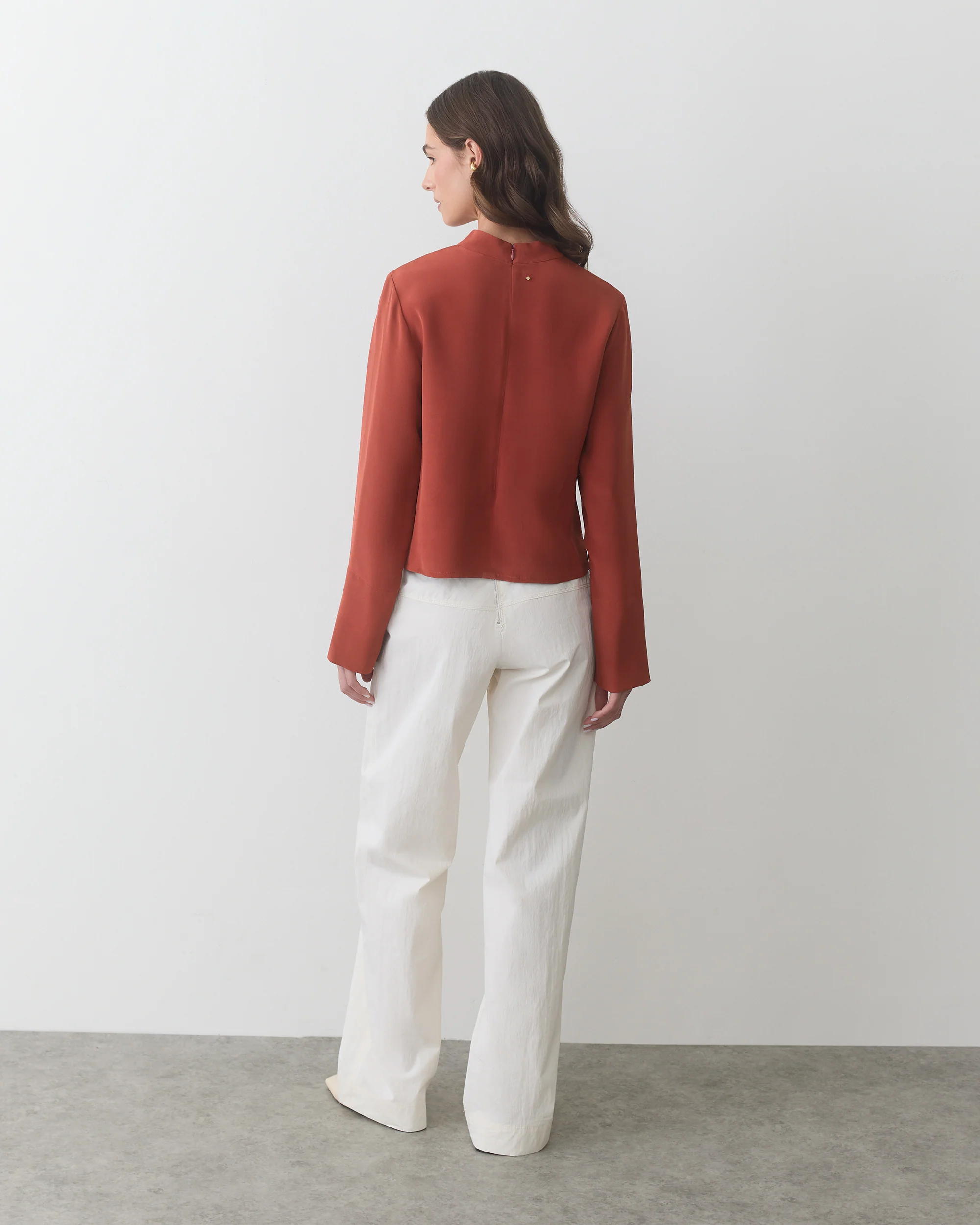 Silk Mock Neck Top - Image 4