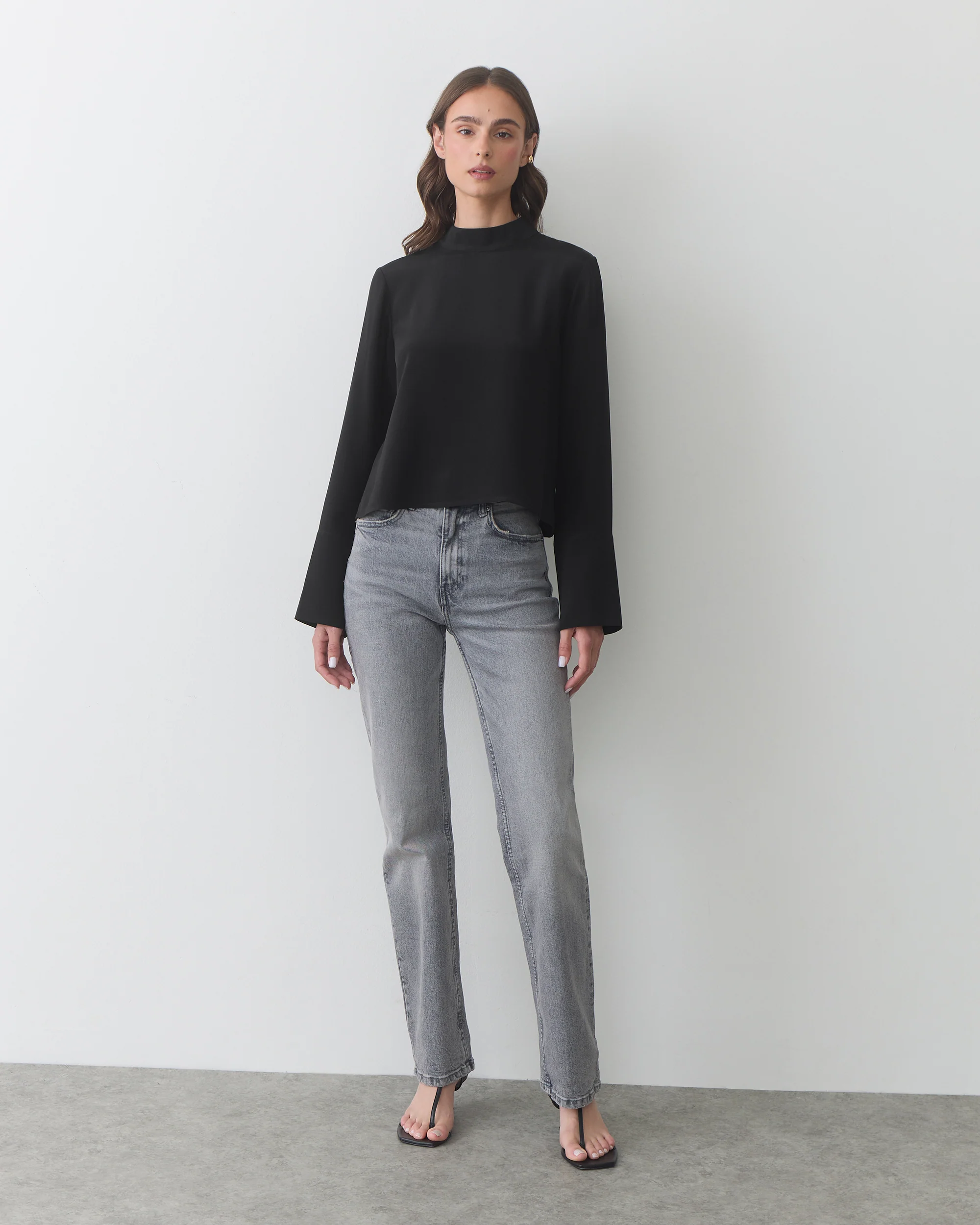 Silk Mock Neck Top - Image 9