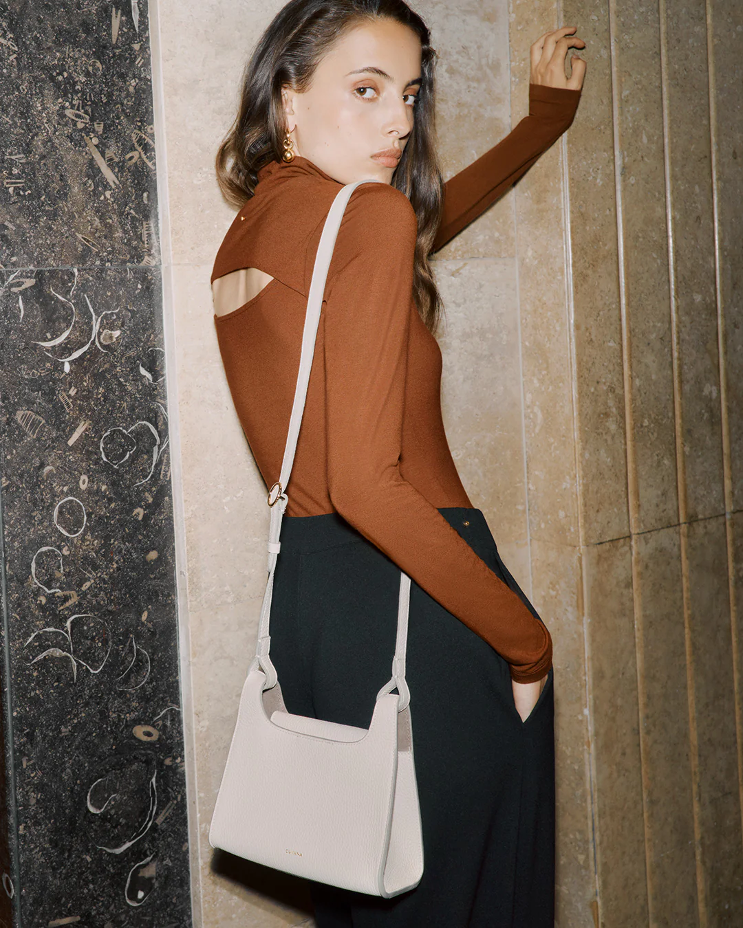 Slim Back Slit Turtleneck Tee - Image 5