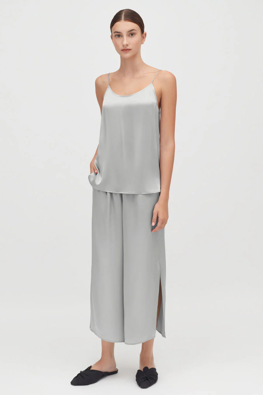 Washable Charmeuse Cropped Wide-Leg Pant - Image 4