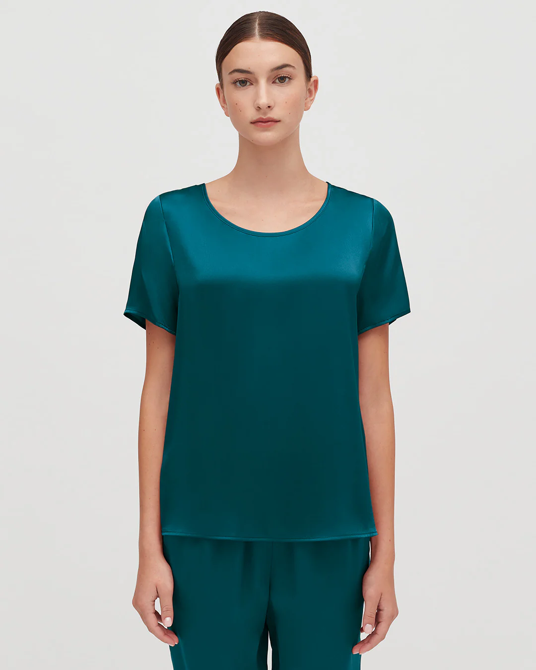 Washable Charmeuse High-Low Top - Image 15