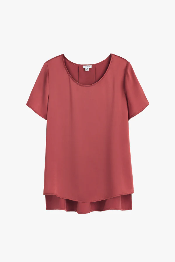 Washable Charmeuse High-Low Top - Image 27