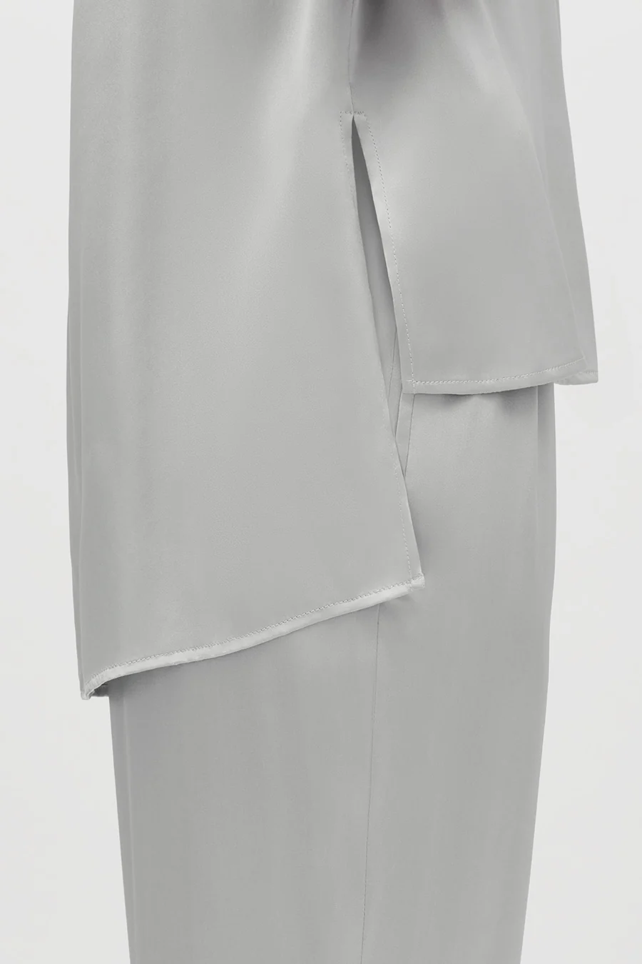 Washable Charmeuse High-Low Top - Image 33