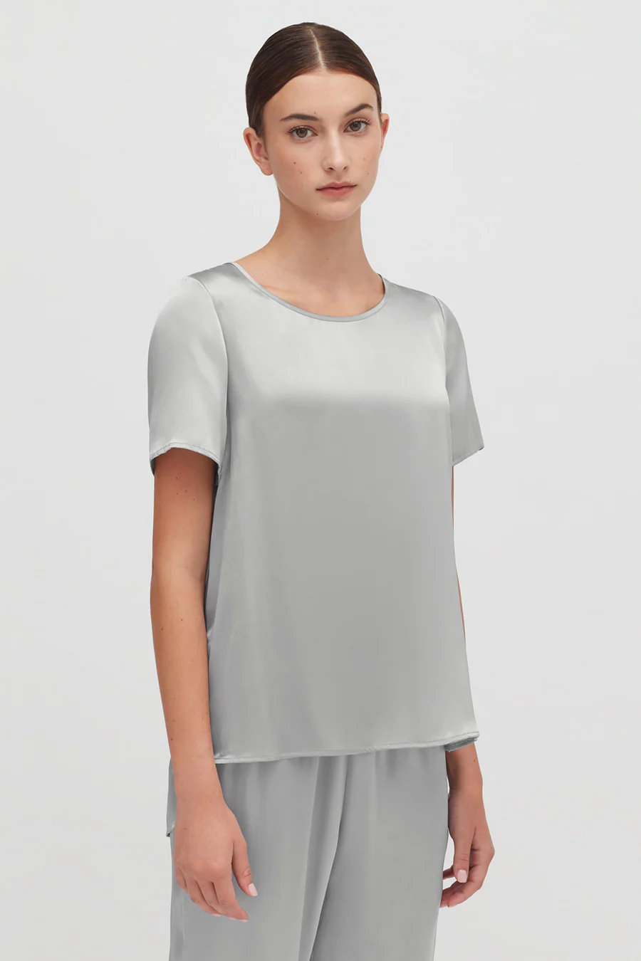 Washable Charmeuse High-Low Top - Image 35